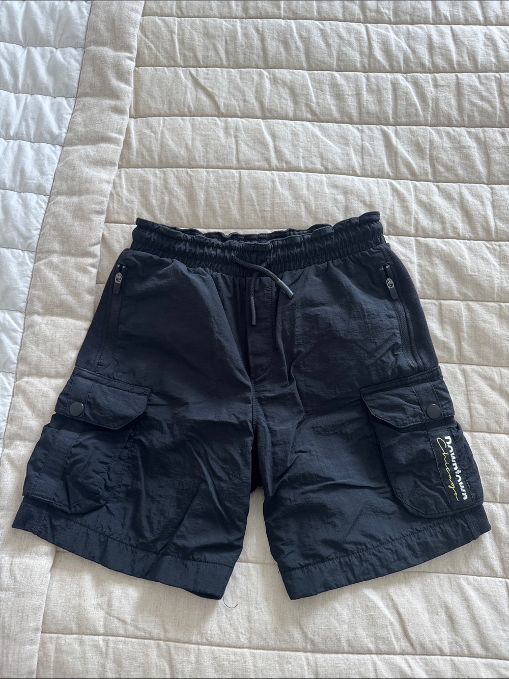 Boys’ Black Cargo Shorts with Drawstring